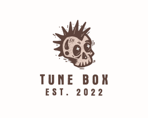 Retro Rustic Punk Skull logo design