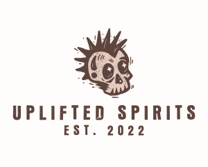 Retro Rustic Punk Skull logo design