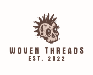 Retro Rustic Punk Skull logo design