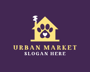 Animal Paw Shelter Home Logo