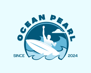 Ocean Wave Surfer logo design