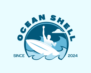 Ocean Wave Surfer logo design