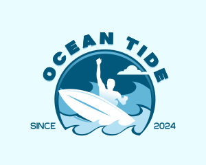 Ocean Wave Surfer logo design