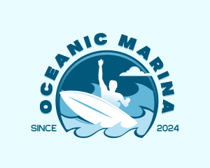 Ocean Wave Surfer logo design