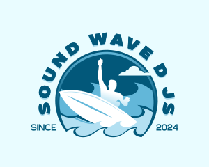 Ocean Wave Surfer logo design