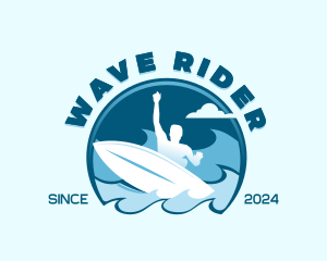 Ocean Wave Surfer logo design