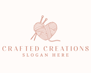 Yarn Heart Crochet logo design