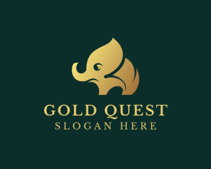 Gold Elephant Wildlife logo design