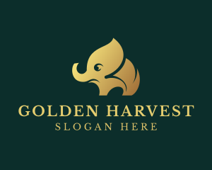 Gold Elephant Wildlife logo design