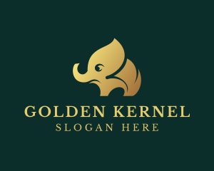 Gold Elephant Wildlife logo design