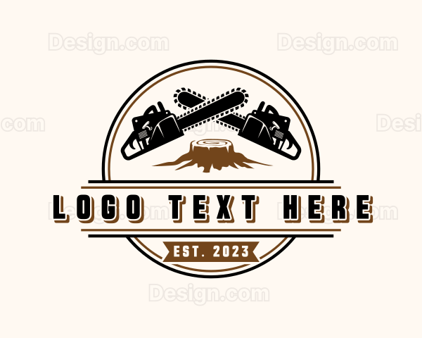 Chainsaw Tree Stump Logo