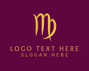 Gold Virgo Horoscope Symbol logo