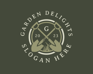 Shovel Spade Gardening logo design