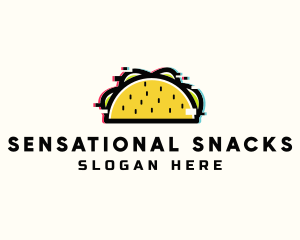 Glitch Taco Snack logo design