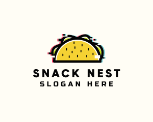 Glitch Taco Snack logo design