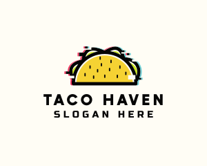 Glitch Taco Snack logo design