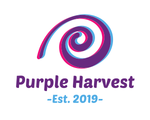 Purple Spiral Anaglyph logo design