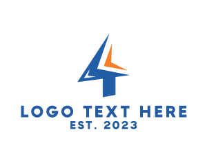 Modern Sharp Angle Number 4 logo