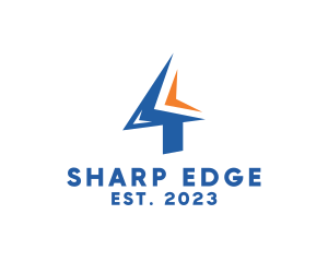 Modern Sharp Angle Number 4 logo