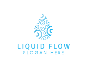  Distilled Water Droplet logo design