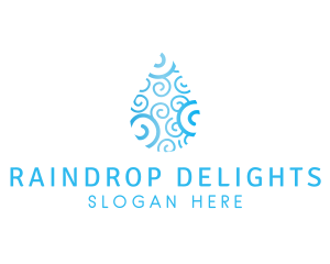  Distilled Water Droplet logo design