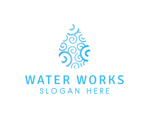  Distilled Water Droplet logo design