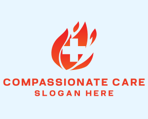 Medical Flame Cross logo design