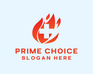 Medical Flame Cross logo design