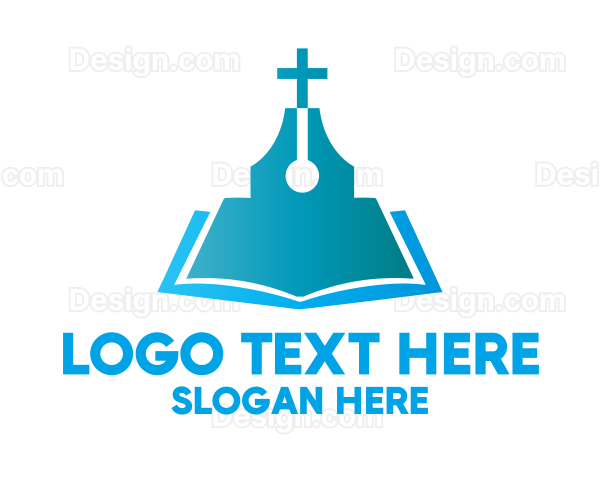Blue Religious Book Logo