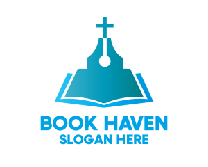 Blue Religious Book logo design