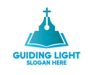 Blue Religious Book logo design