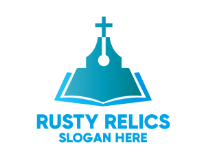 Blue Religious Book logo design