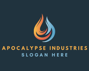 Industrial Cooling Flame logo design