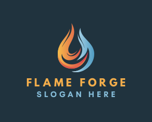 Industrial Cooling Flame logo design