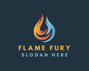 Industrial Cooling Flame logo design