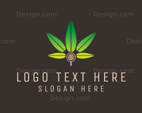 Coffee Marijuana Leaf Logo