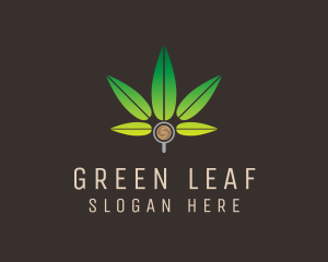 Coffee Marijuana Leaf logo design