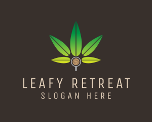 Coffee Marijuana Leaf logo design