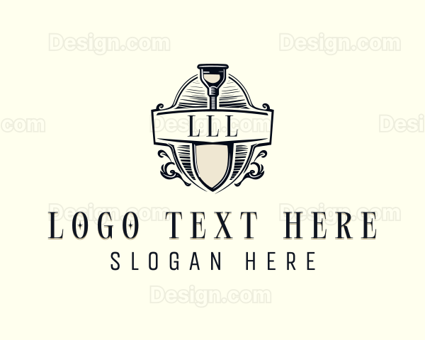 Vintage Shovel Gardening Logo