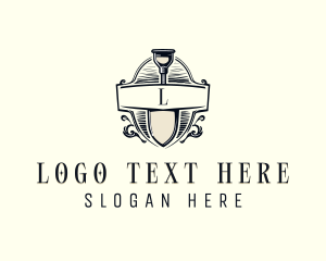 Vintage Shovel Gardening Logo