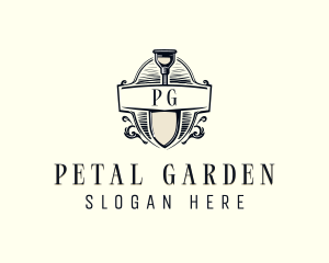 Vintage Shovel Gardening logo design