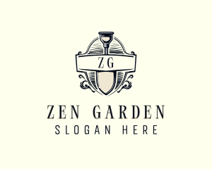 Vintage Shovel Gardening logo design