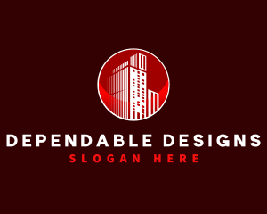 Skyscraper Building Structure logo design