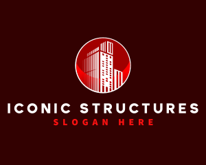 Skyscraper Building Structure logo design