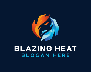 Cooling Ice Flame logo design