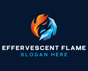 Cooling Ice Flame logo design