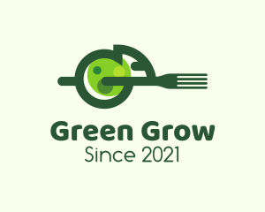 Green Chameleon Fork logo design