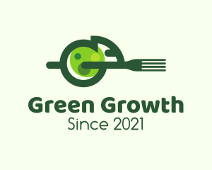 Green Chameleon Fork logo design