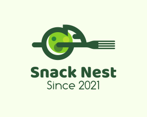 Green Chameleon Fork logo design