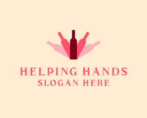 Wine Bottle Liquor Logo